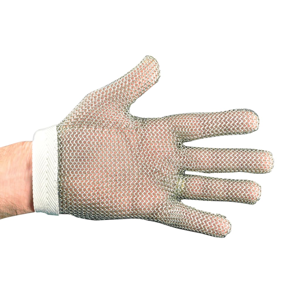 135-82153 Sani-Safe® Medium Cut Resistant Glove - Stainless Steel, White Wrist Band
