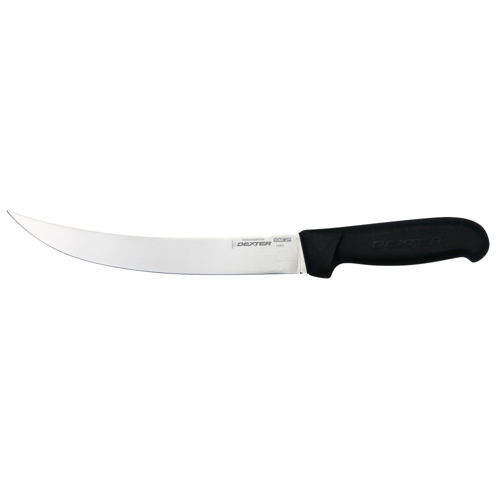 135-26993 8" Pro Dex Straight Breaking Knife w/ Black Polypropylene Handle, High Carbon Stai...