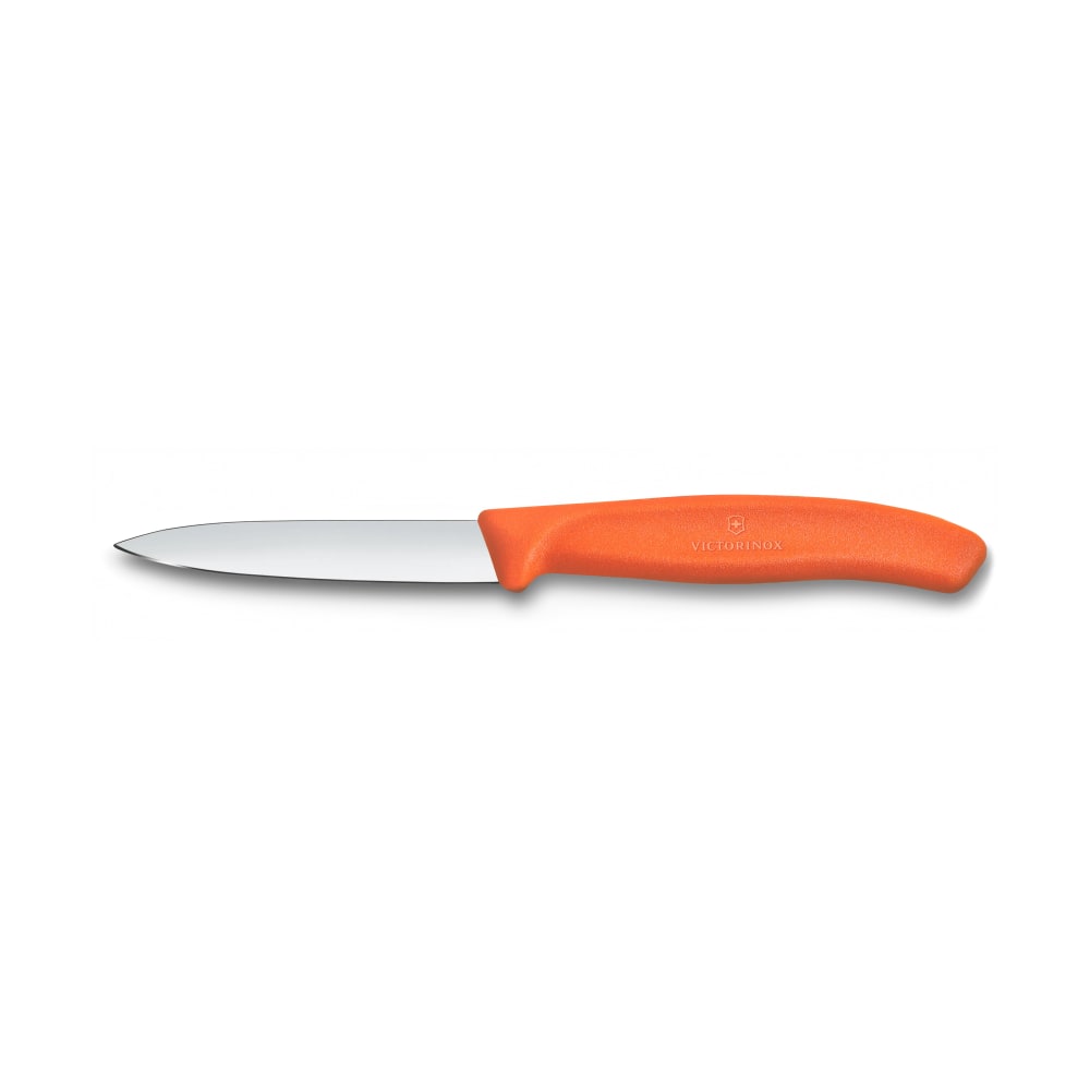 037-67609C1 3 1/10" Swiss Classic Straight Paring Knife w/ Orange Polypropylene Handle, Stai...