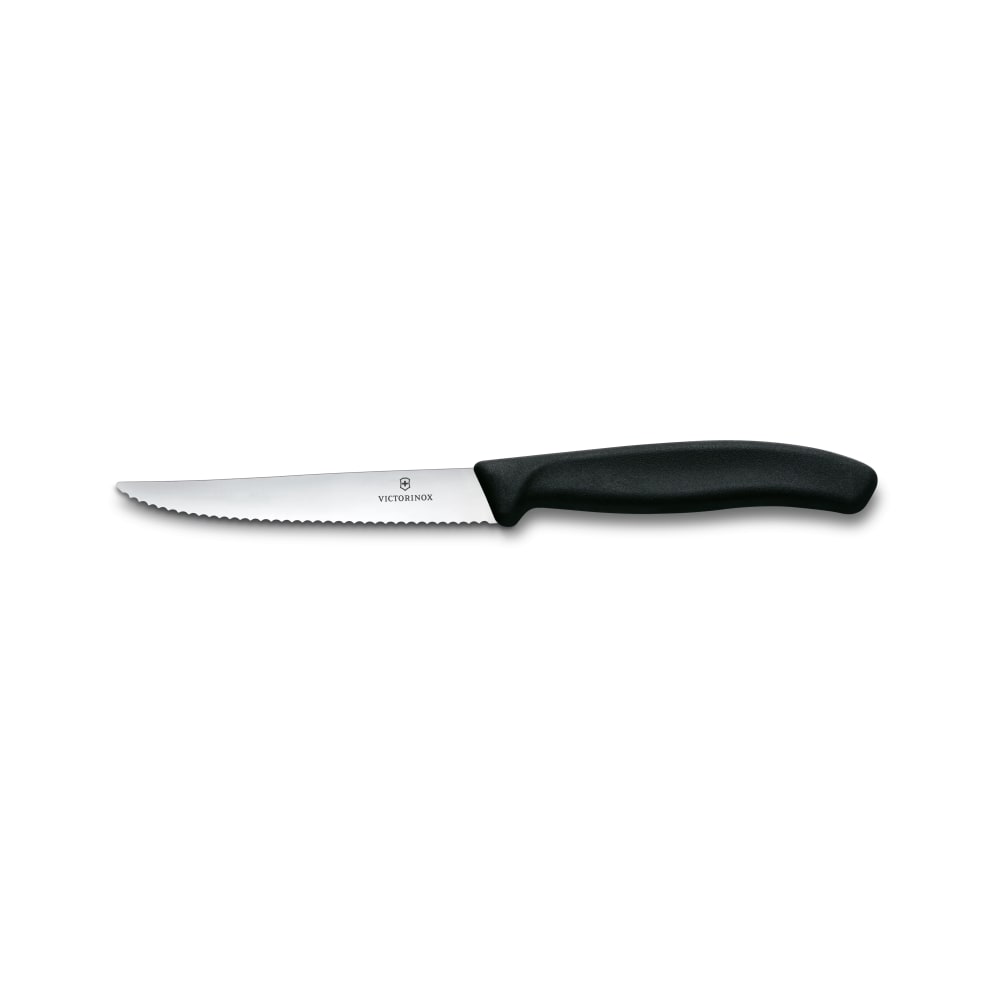 037-672336 4 3/10" Swiss Classic Serrated Steak Knife Set w/ Black Polypropylene Handle, Sta...