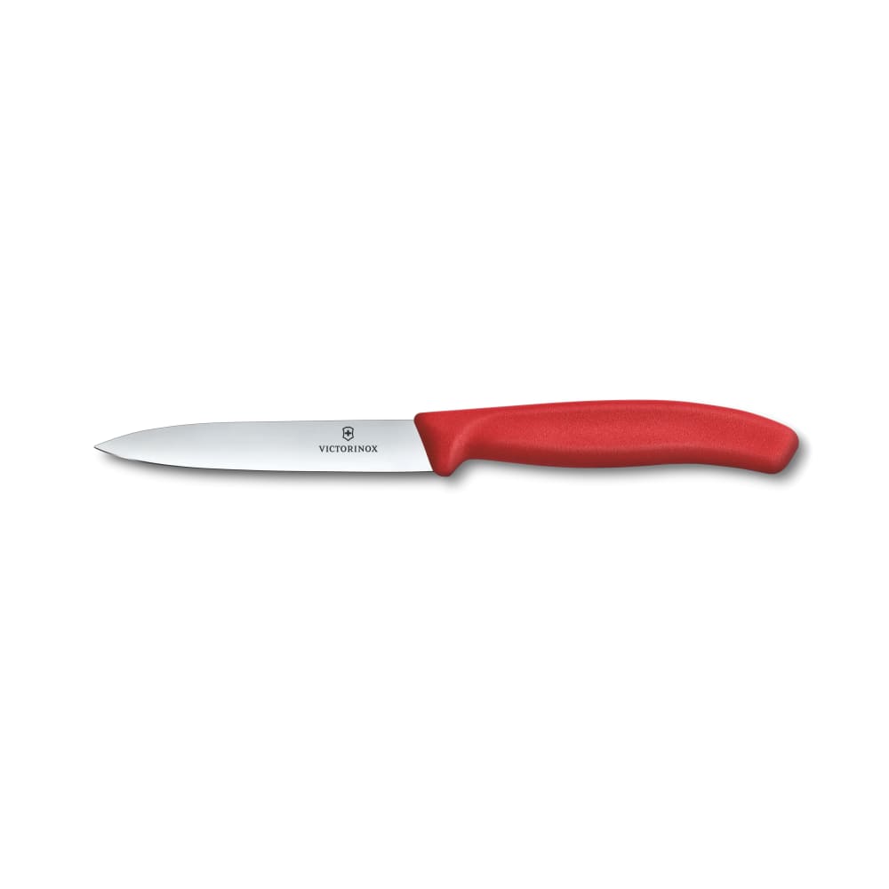 037-67701C1 3 9/10" Swiss Classic Straight Paring Knife w/ Red Polypropylene Handle, Stainle...