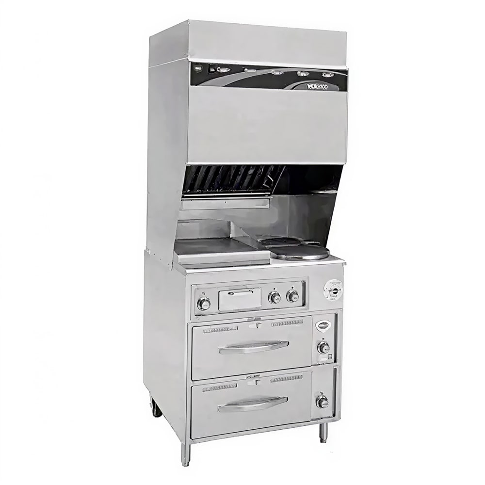 439-WV2HGRW VCS 42 3/8" Mobile Cooking Cart w/ (2) French Plates & Griddle, Silver