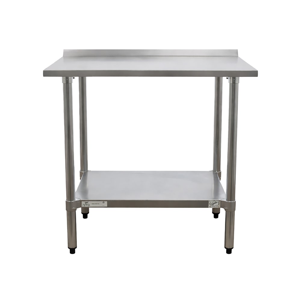 212-41824302R 30" 18 ga Work Table w/ Undershelf & 400 Series Stainless Top, 1 1/8"...