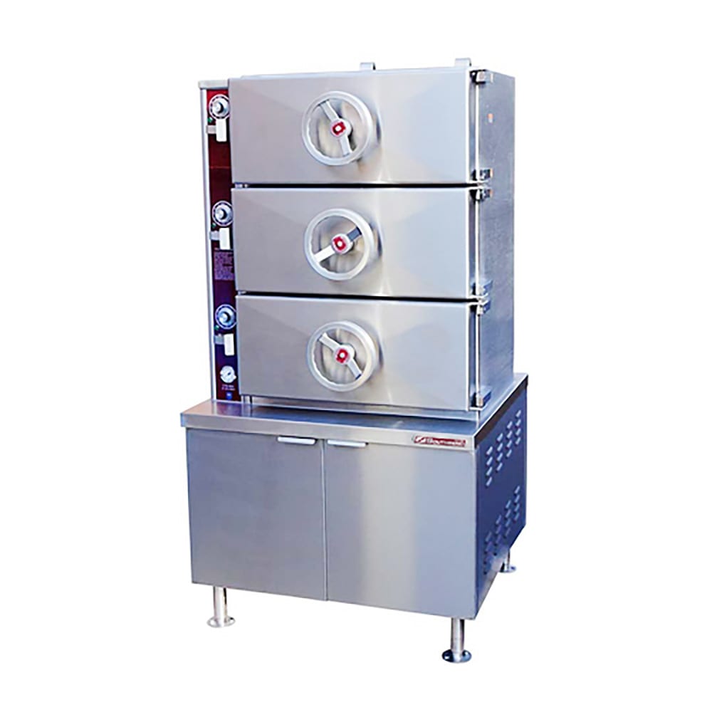 972-GC3NG Gas Pressure Steamer w/ (12) Full Size Pan Capacity, Natural Gas