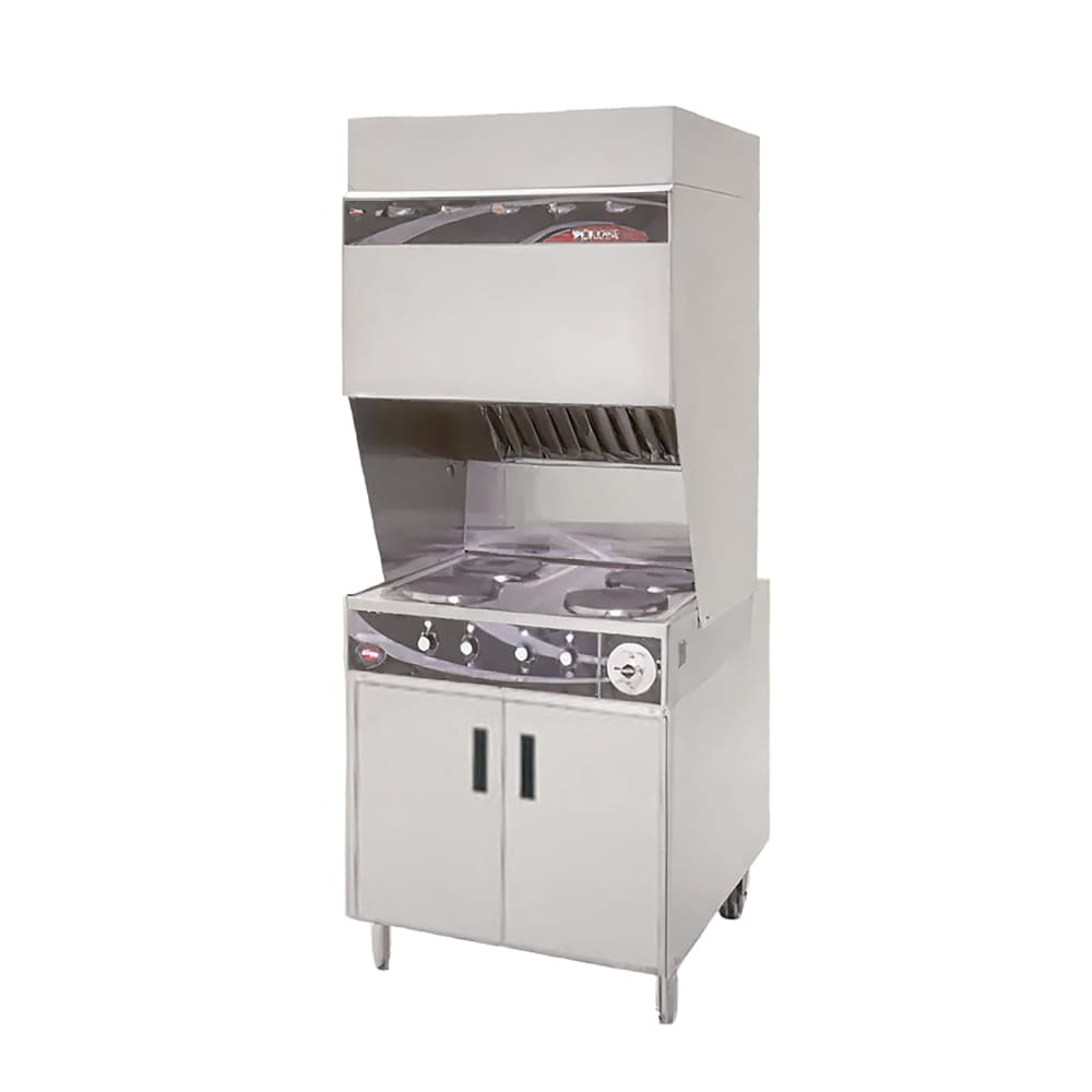 439-WV4HF VCS 42 3/8" Mobile Cooking Cart w/ (4) French Plates, Silver