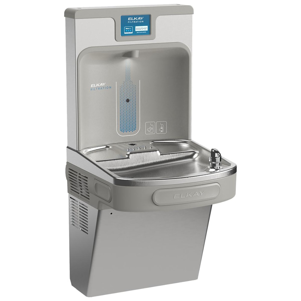 189-LZS8WSVRSK Wall Mount Drinking Fountain w/ Bottle Filler - Refrigerated, Filtered