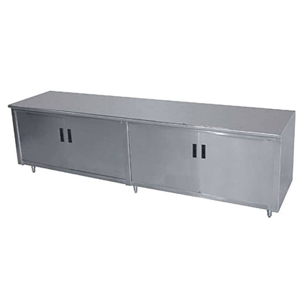 009-EHBSS307M 84" Enclosed Work Table w/ Swing Doors & Midshelf, 30"D