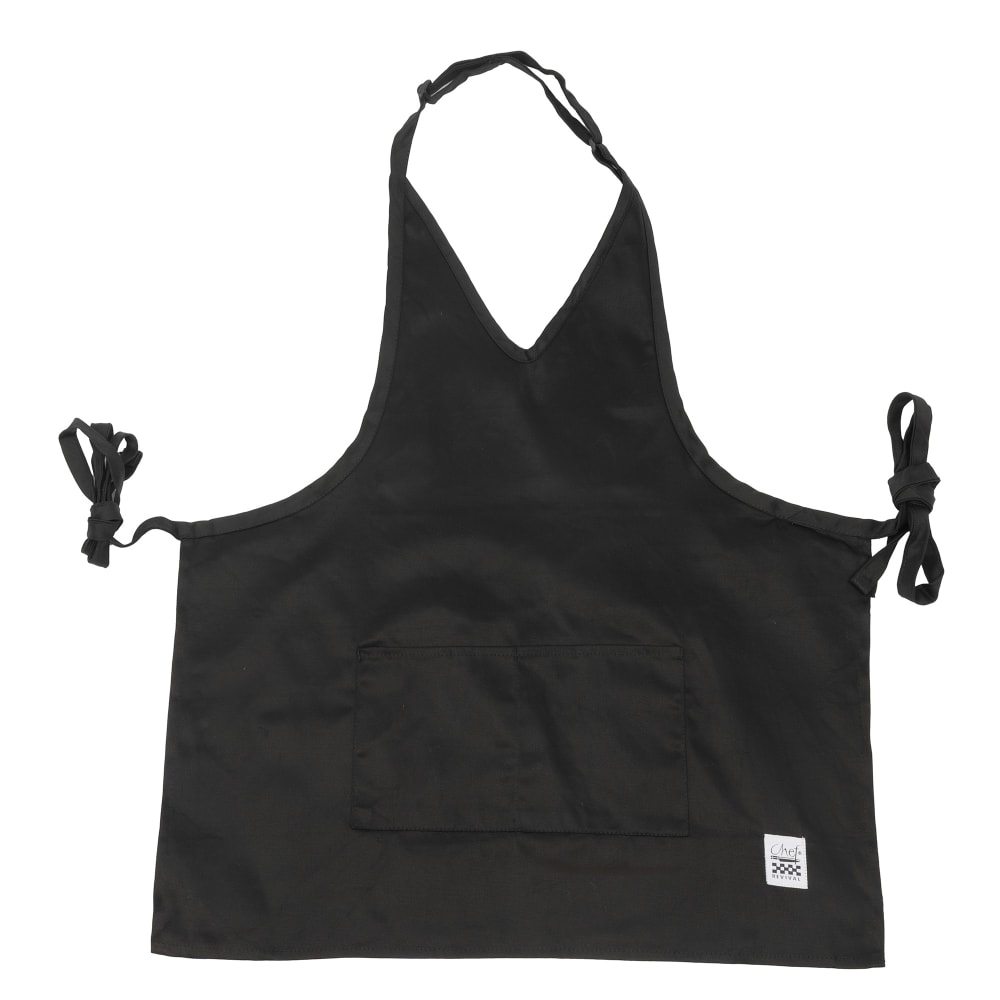 094-VNA3840BK Bib Apron - 32" x 28", Poly-Cotton, Black