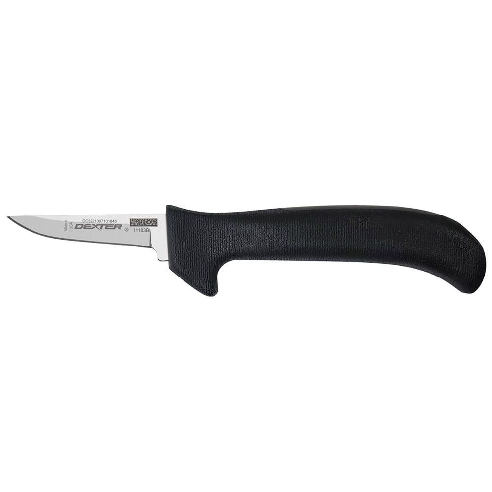 135-11183B SANI-SAFE® 2 1/2" Trimming Knife w/ Polypropylene Black Handle, Carbon Steel