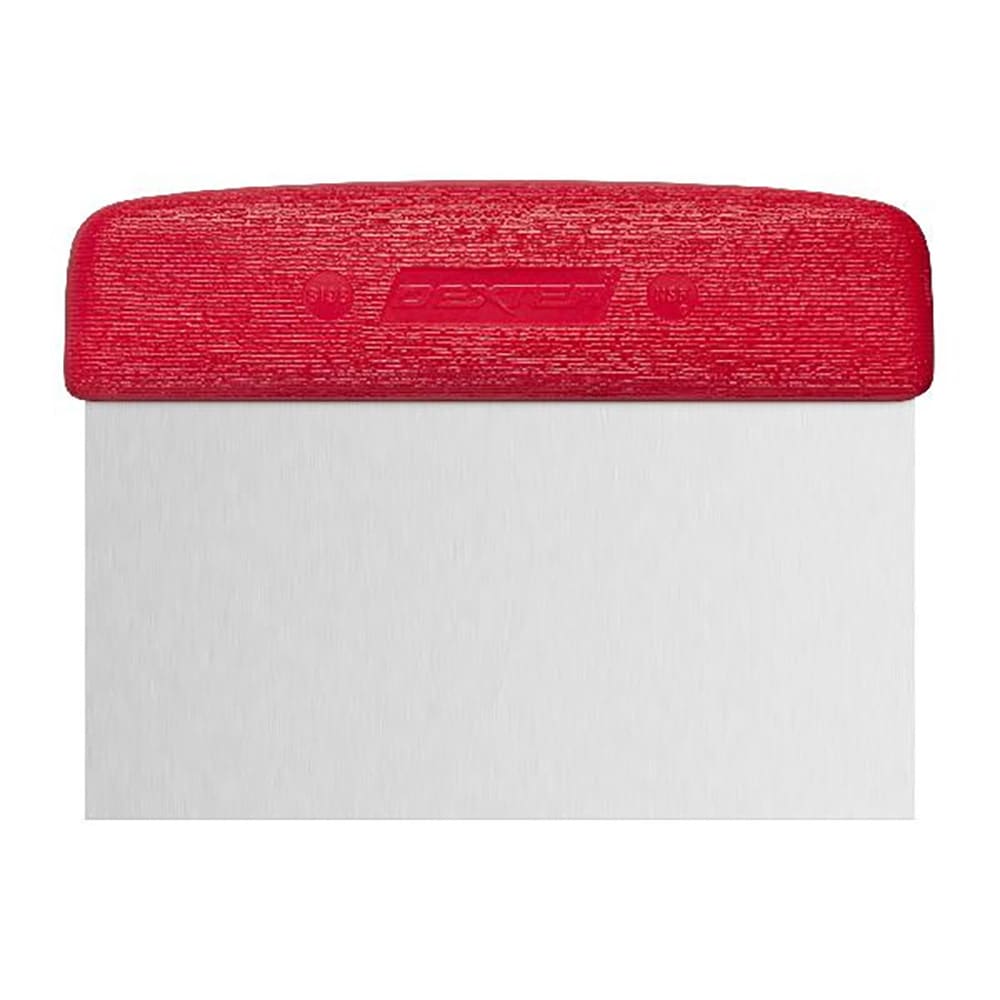 135-S196R SANI-SAFE® Dough Cutter/Scraper w/ Red Handle - 6" x 3", Stainless Steel