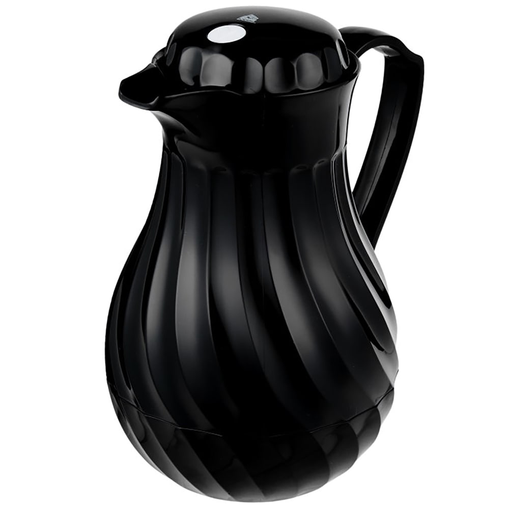 175-52140 42 oz Tilt & Pour Beverage Server - 3 Color Tabs, Poly, Black