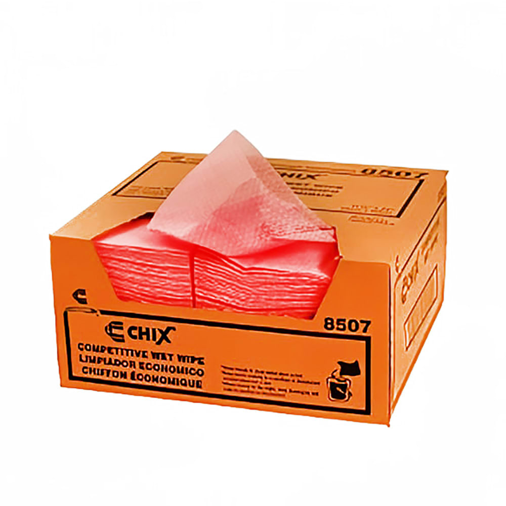 411-598918 Chix® Competitive Wet Wipes Foodservice Towel - 11 1/2" x 24", Pink
