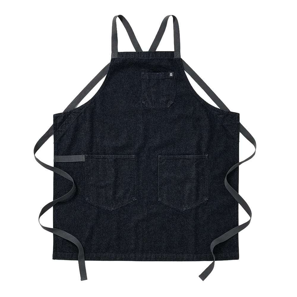 603-HB001623 Cross Back Bib Apron - 33" x 30", Cotton, Jack Navy Denim