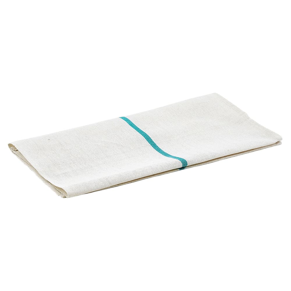 080-BTH2028G 28" x 20" Green-Striped Poly-Cotton Kitchen Towel