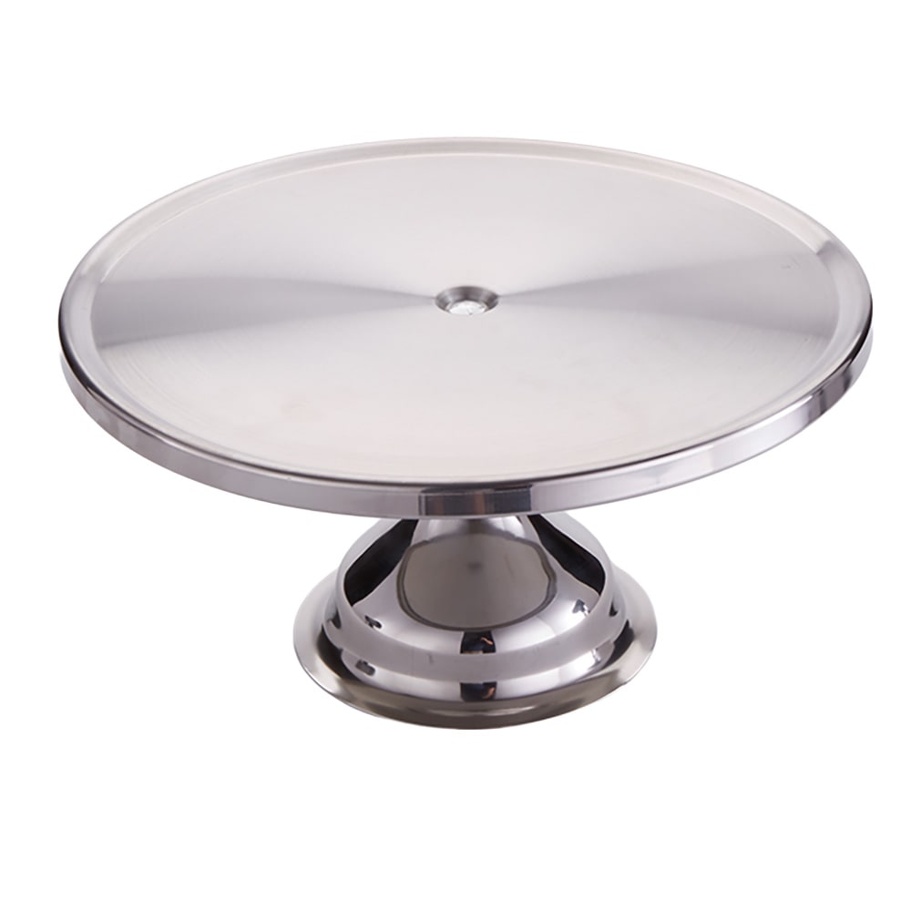 166-19001 13 1/2" Round Cake Stand, Bright Finish, Stainless