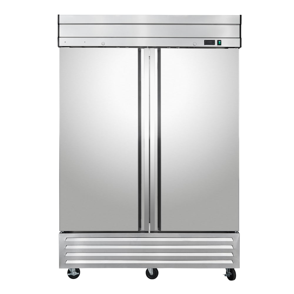 394-MER49A 54" Two Section Reach In Refrigerator, (2) Left/Right Hinge Solid Doors, 115v