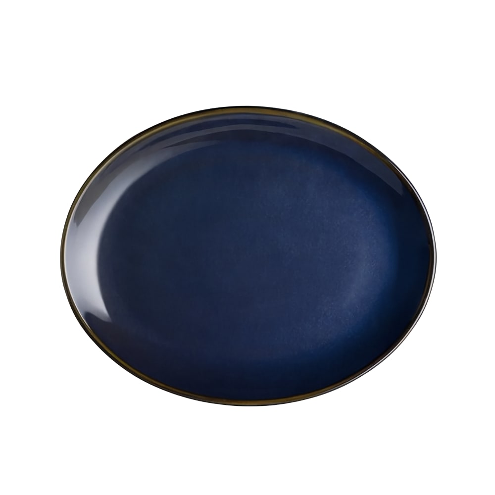 706-HL3159026 13 1/8" x 10 1/2" Oval Indigo Platter - China, Indigo