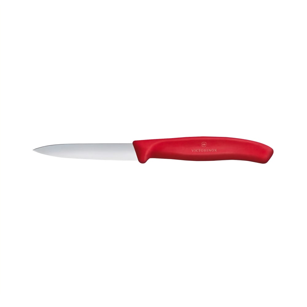 037-67601C1 3" Straight Paring Knife w/ Red Polypropylene Handle, Stainless Steel