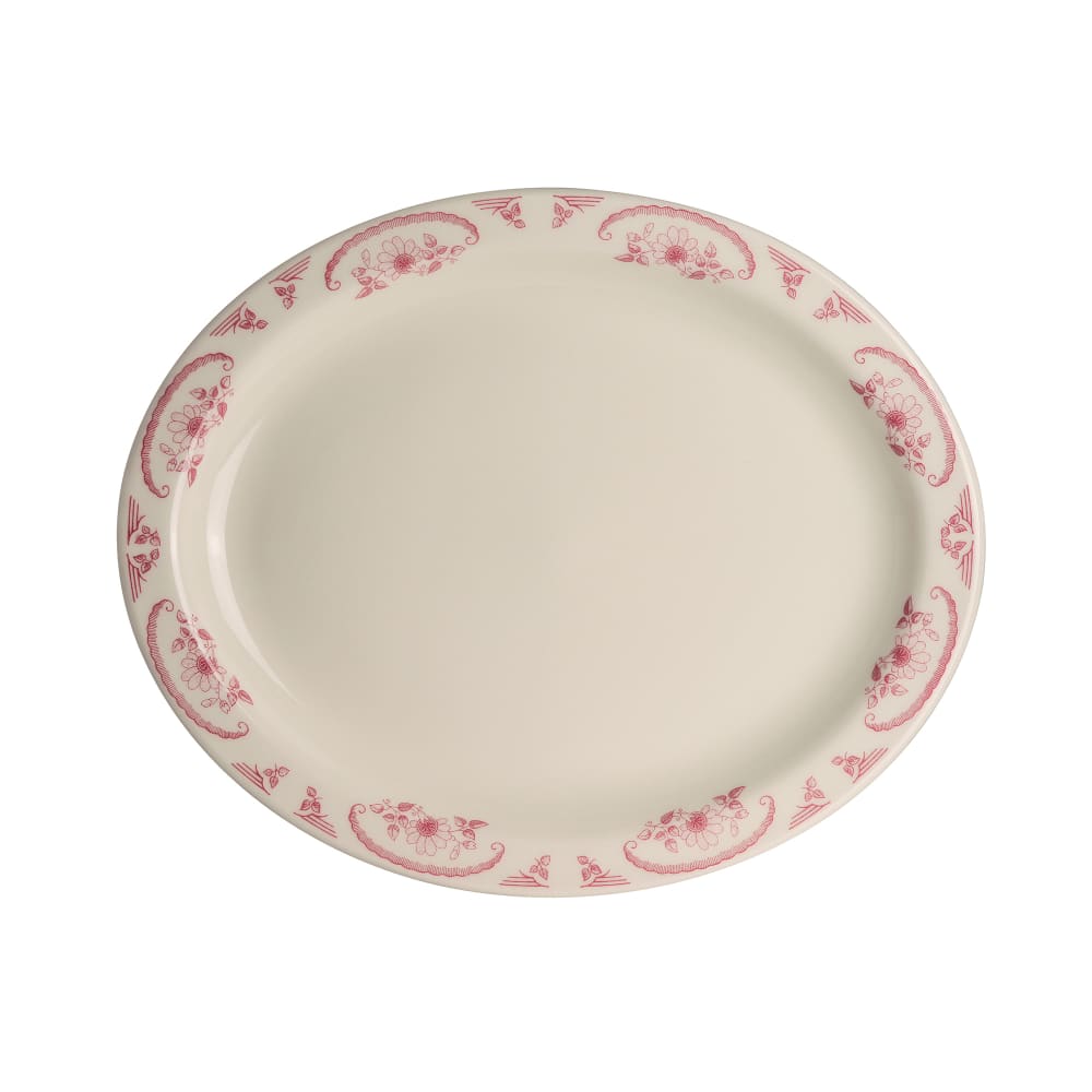 706-HL2612 13 3/4" x 11 1/4" Oval American Rose Platter - China, Rose