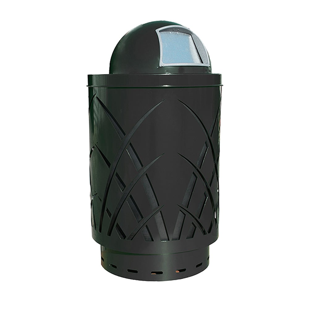 125-SAW40PDTBK 40 Gallon Sawgrass Outdoor Trash Container - Steel, Black