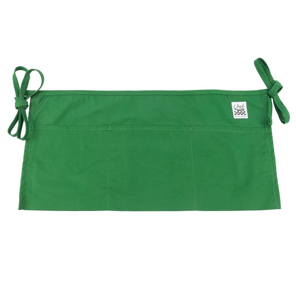 094-605WAFHGN Waist Apron - 12" x 24", Poly-Cotton, Kelly Green