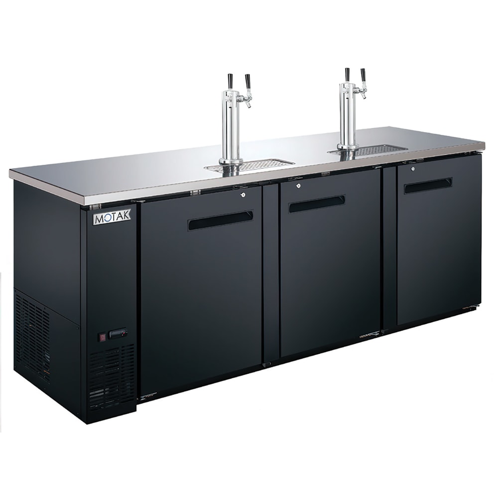394-MBCBD4A 90 2/5" Kegerator Beer Dispenser w/ 4 Keg Capacity - 2 Columns, Black, 115v