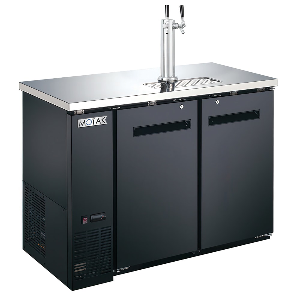 394-MBCBD2A 48 4/5" Kegerator Beer Dispenser w/ (2) 1/2 Keg Capacity - (1) Column, Black, 11...