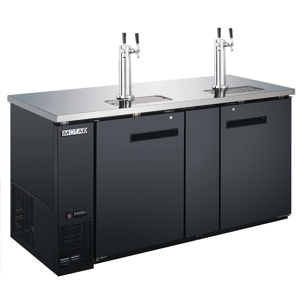 394-MBCBD3A 69 1/10" Kegerator Beer Dispenser w/ (3) 1/2 Keg Capacity - (2) Columns, Black,...