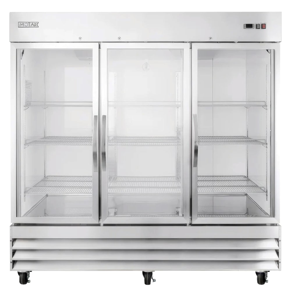 394-MSD3DRBAL80GA 80 9/10" Three Section Reach In Refrigerator, (3) Left/Right Hinge Glass D...