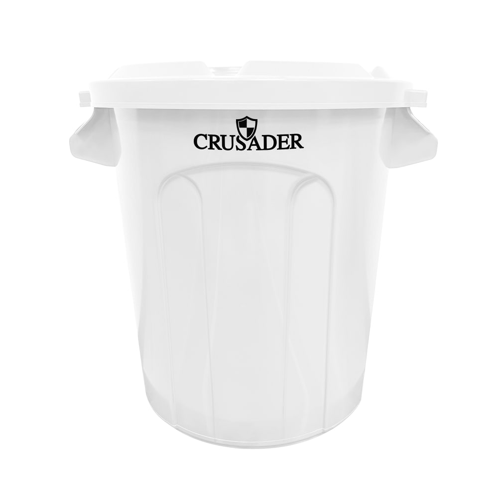 688-CTC10WT 10 gallon CRUSADER Commercial Trash Can - Plastic, Round, White
