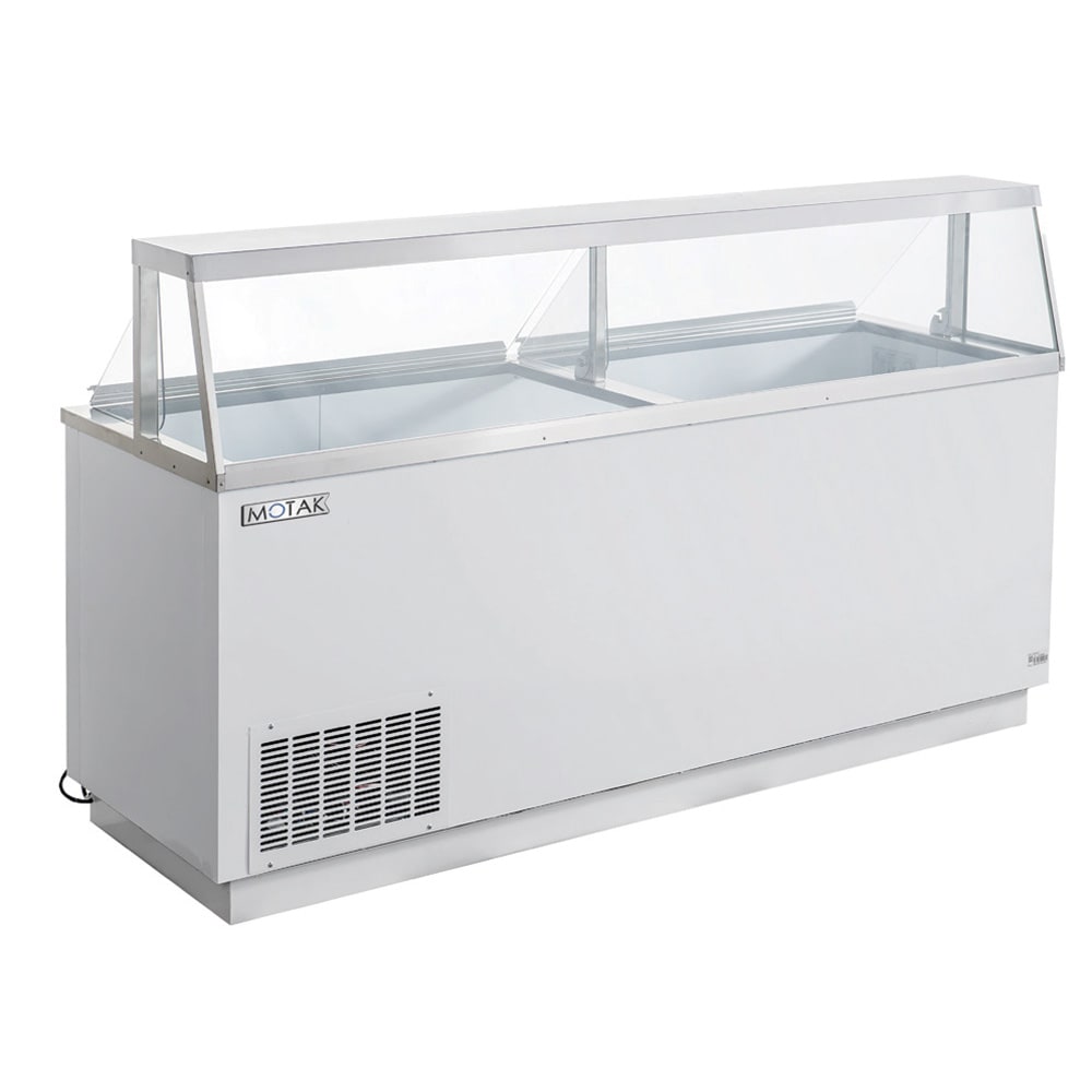 394-MDC35A 88 7/10" Standalone Ice Cream Dipping Cabinet w / 28 Tub Capacity - White, 115v