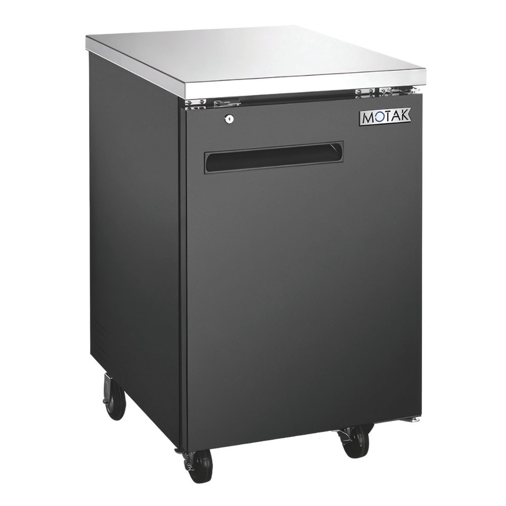 394-MBB1D27A 23 1/2" Bar Refrigerator - 1 Swinging Solid Door, Black, 115v