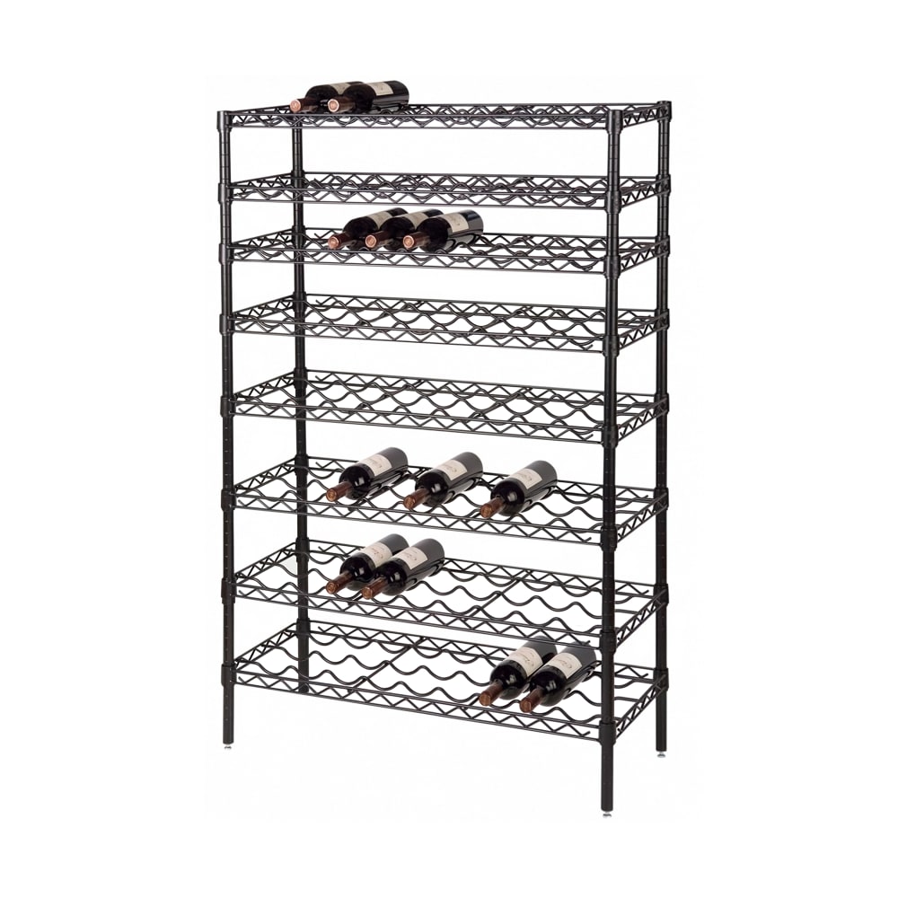 268-FDWS2436BK Commercial Wine Shelf w/ (18) Bottle Capacity, Black Epoxy
