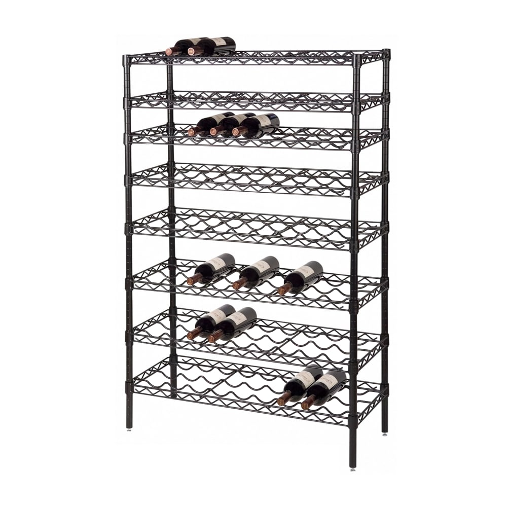 268-FDWS2448BK Commercial Wine Shelf w/ (24) Bottle Capacity, Black Epoxy