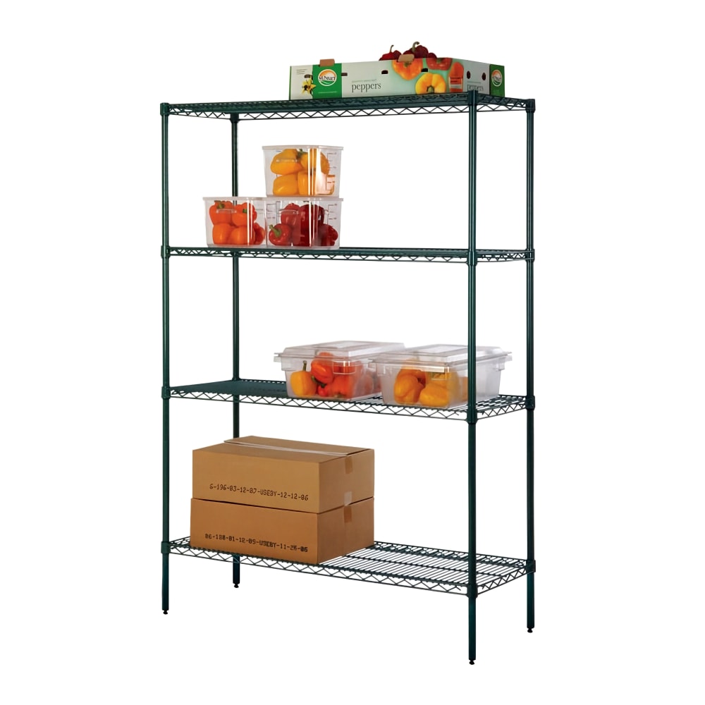 268-FK243674GN 36" NSF 4-Tier Epoxy Coated Wire Shelf Kit - 24"W x 74"H