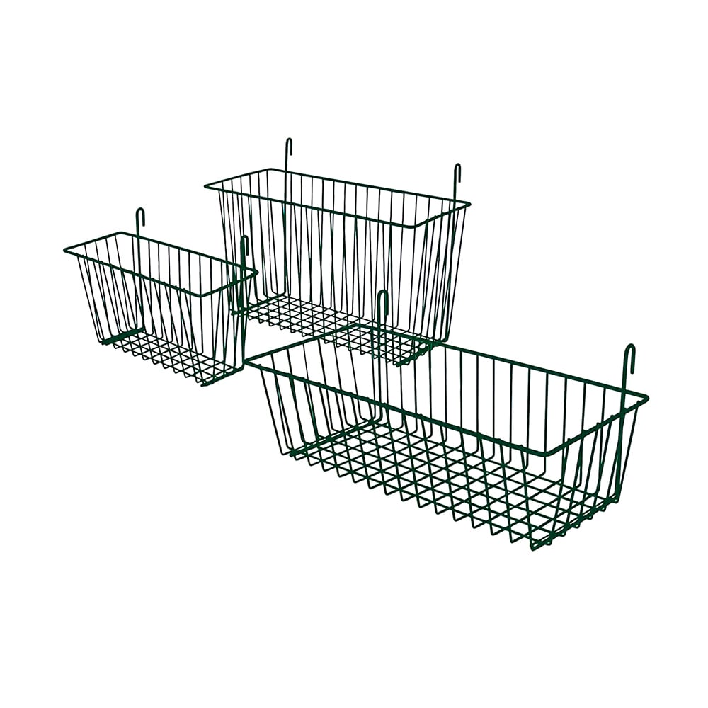 268-FWMBSKT17710GN EZ-Wall™ Basket - 17 1/2" x 7 1/2" x 10", Green