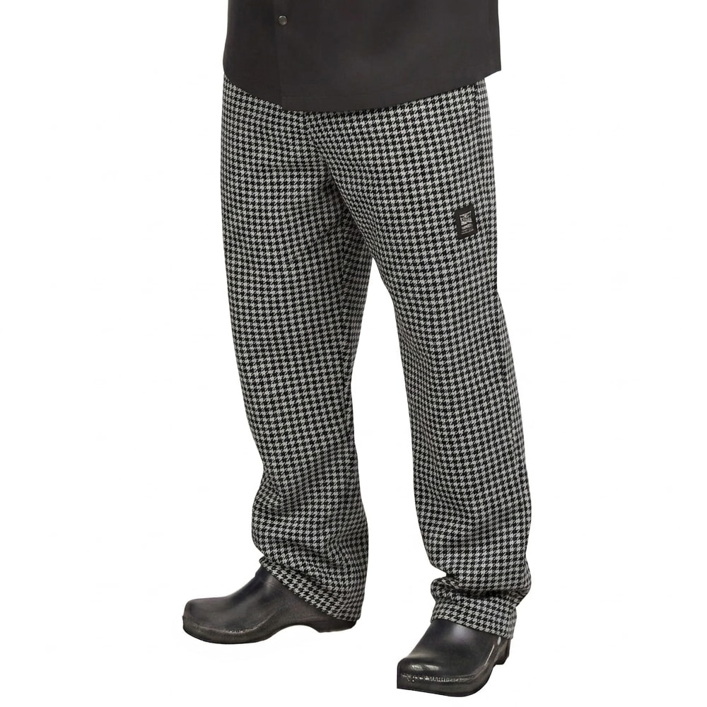 094-P020HT2X Poly Cotton Basic Chef Pants, 2X, Hounds Tooth