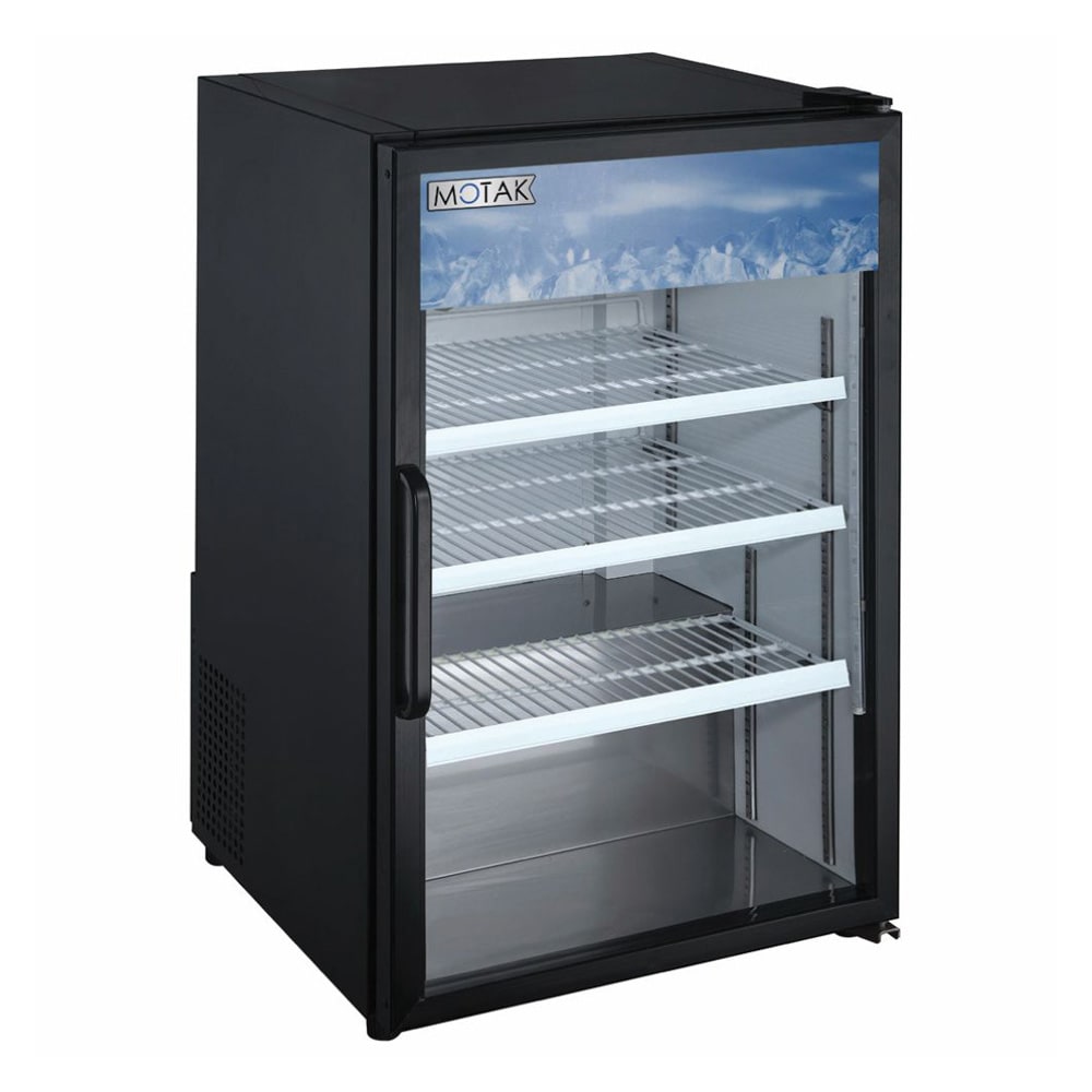 394-MCM7A 24 2/5" Countertop Refrigerator w/ Front Access - Swing Glass Door, Black, 115v