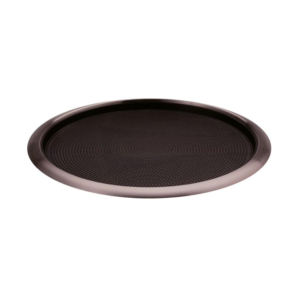 482-TR1614RIDT 16" Round Serving Tray - Stainless Steel, Dark Tungsten