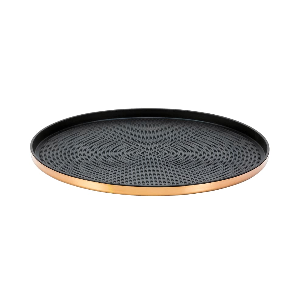 482-TRME12RIRG 12" Round Modern Edge Serving Insert Tray - Stainless Steel, Rose Gold