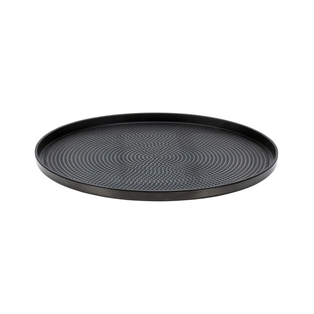 482-TRME12RIBX 12" Round Modern Edge Serving Insert Tray - Stainless Steel, Black Onyx
