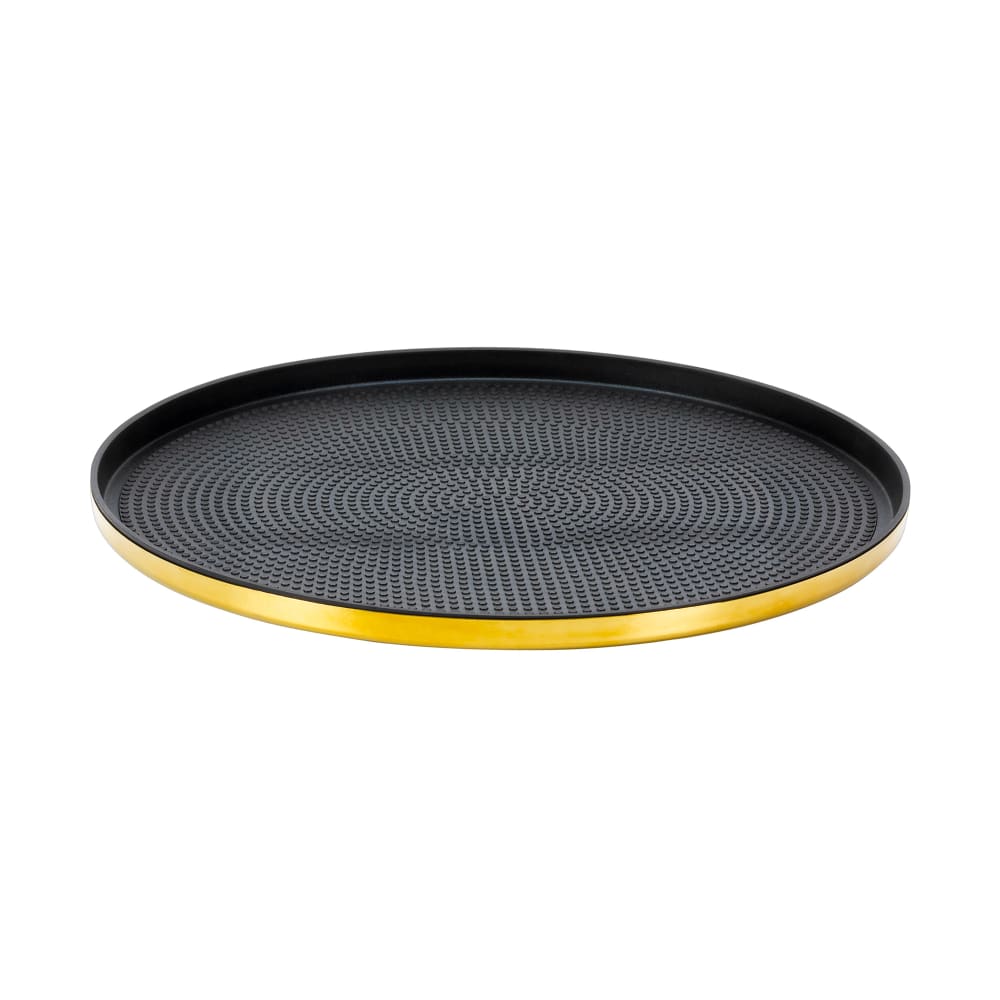 482-TRME12RIVG 12" Round Modern Edge Serving Insert Tray - Stainless Steel, Vintage Gold