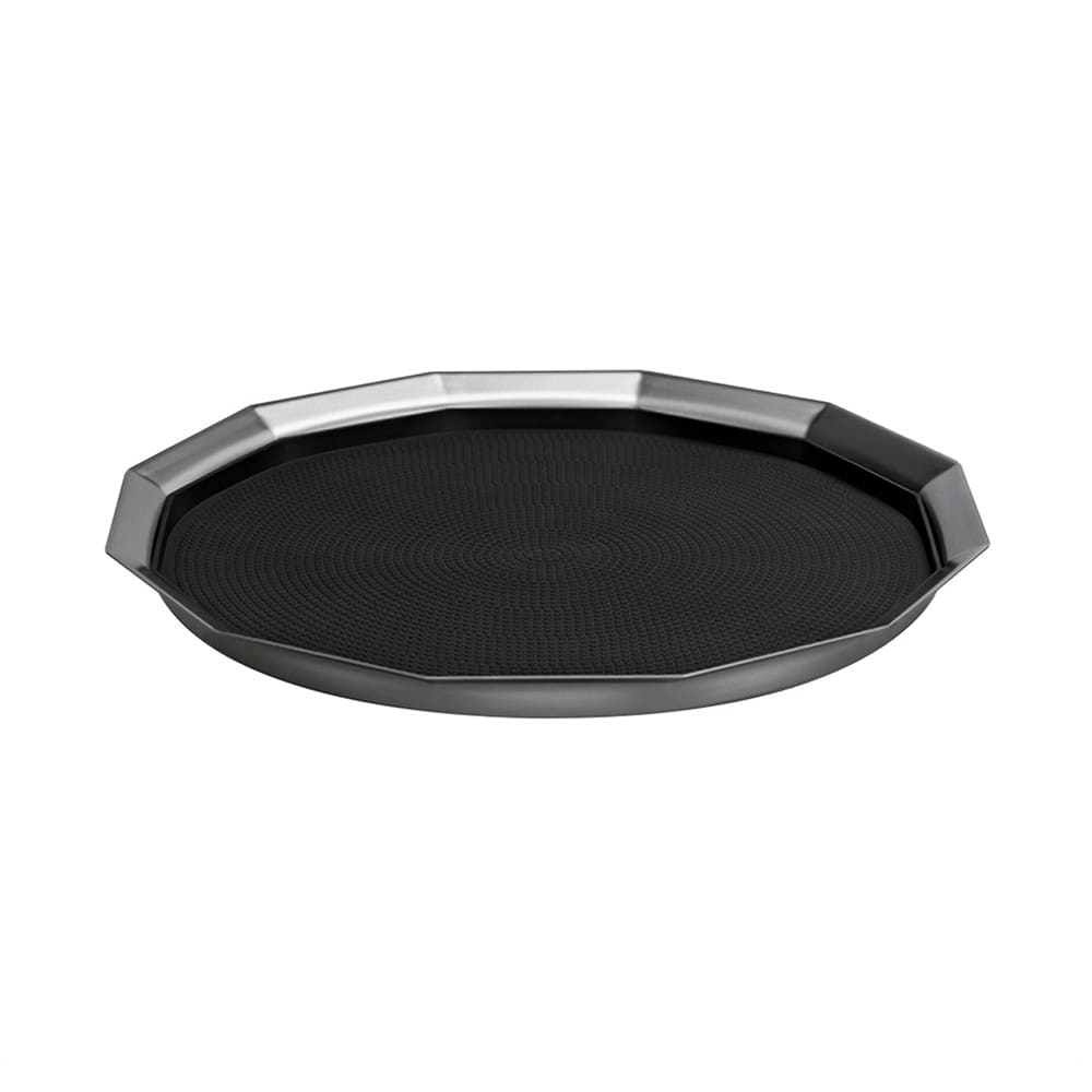 482-TRPN1614RIBS 16" Round Serving Tray - Stainless Steel, Silver