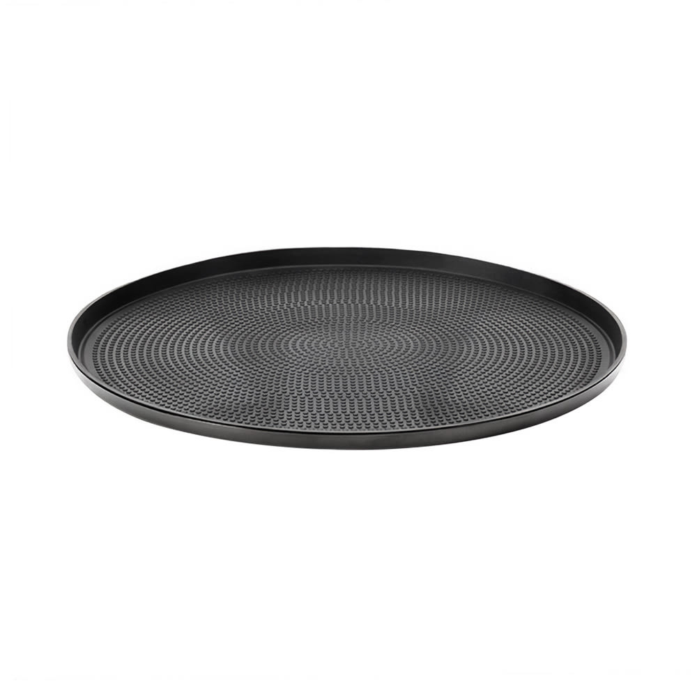 482-TRME14RIBX 14" Round Modern Edge Serving Insert Tray - Stainless Steel, Black Onyx