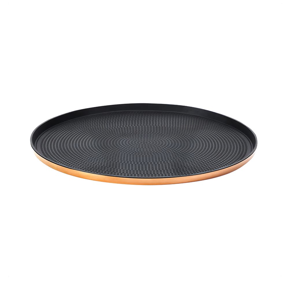 482-TRME14RIRG 14" Round Modern Edge Serving Insert Tray - Stainless Steel, Rose Gold
