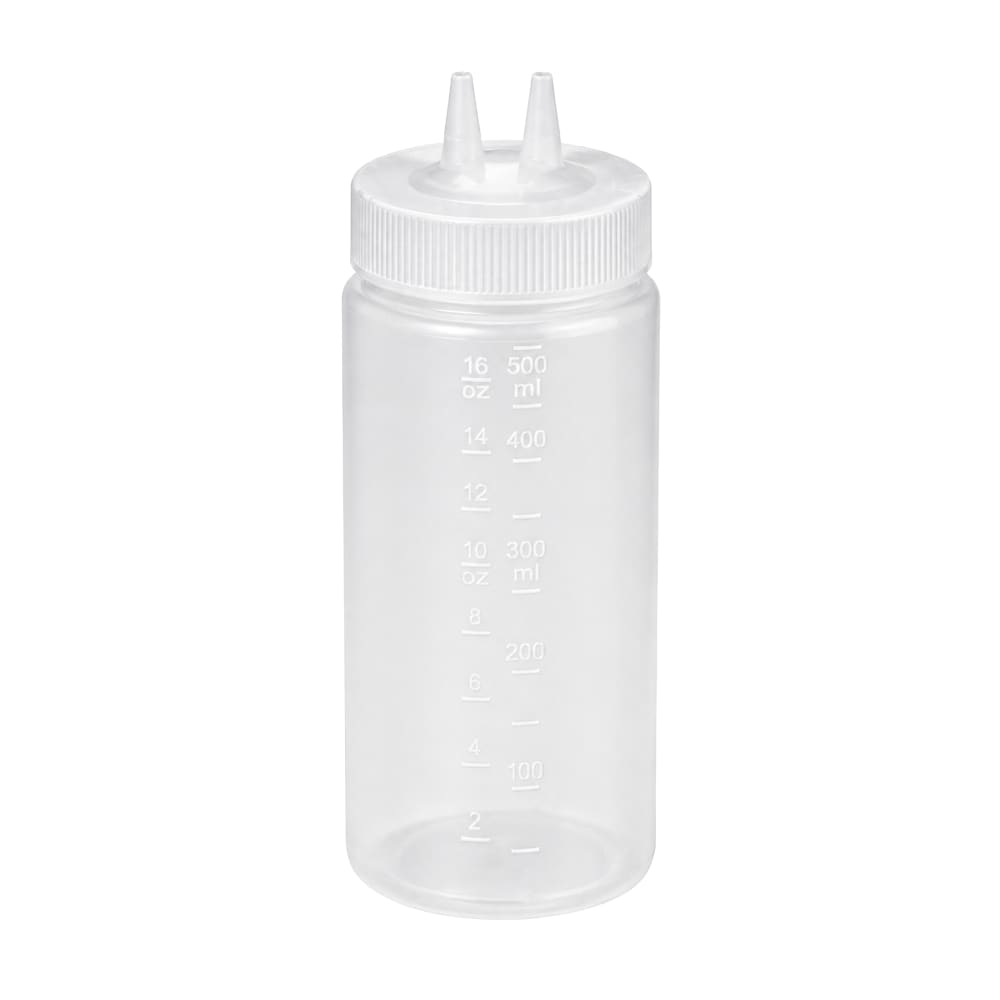175-231613 16 oz Twin Tip Squeeze Bottle - Wide Mouth, Clear