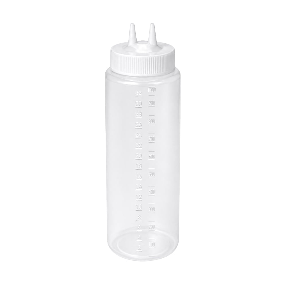 175-233213 32 oz Twin Tip Squeeze Bottle - Wide Mouth, Clear