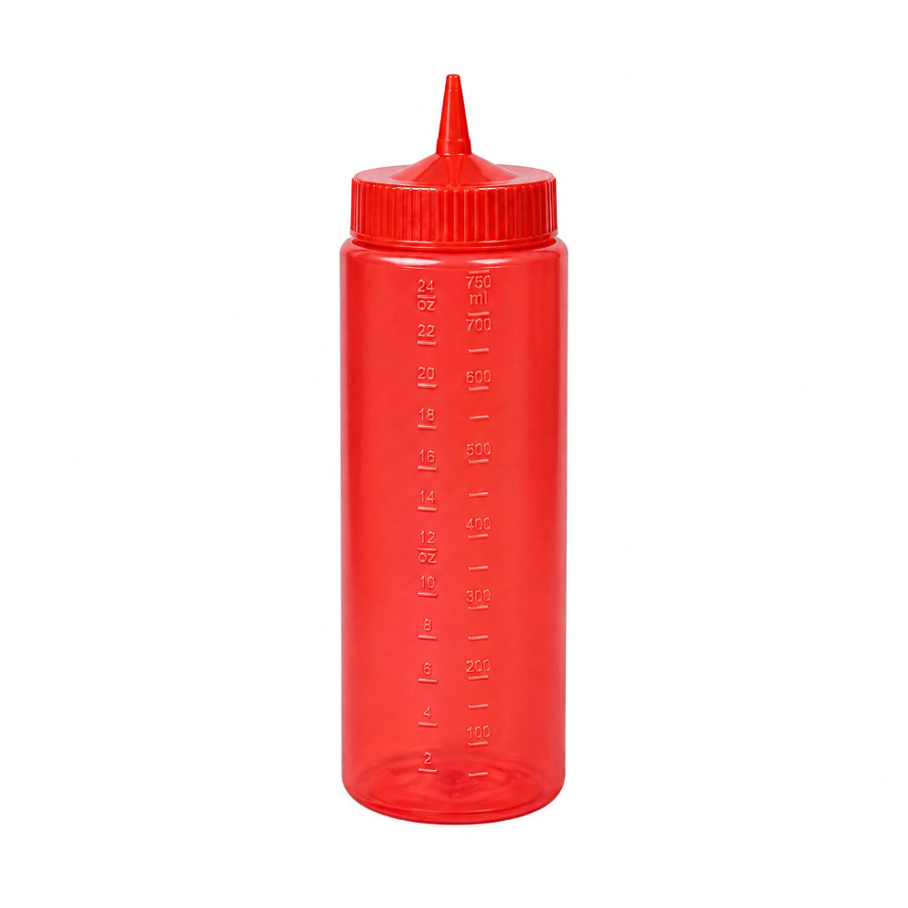 175-4924C02 24 oz Squeeze Bottle Dispenser - Bottle Only, Red