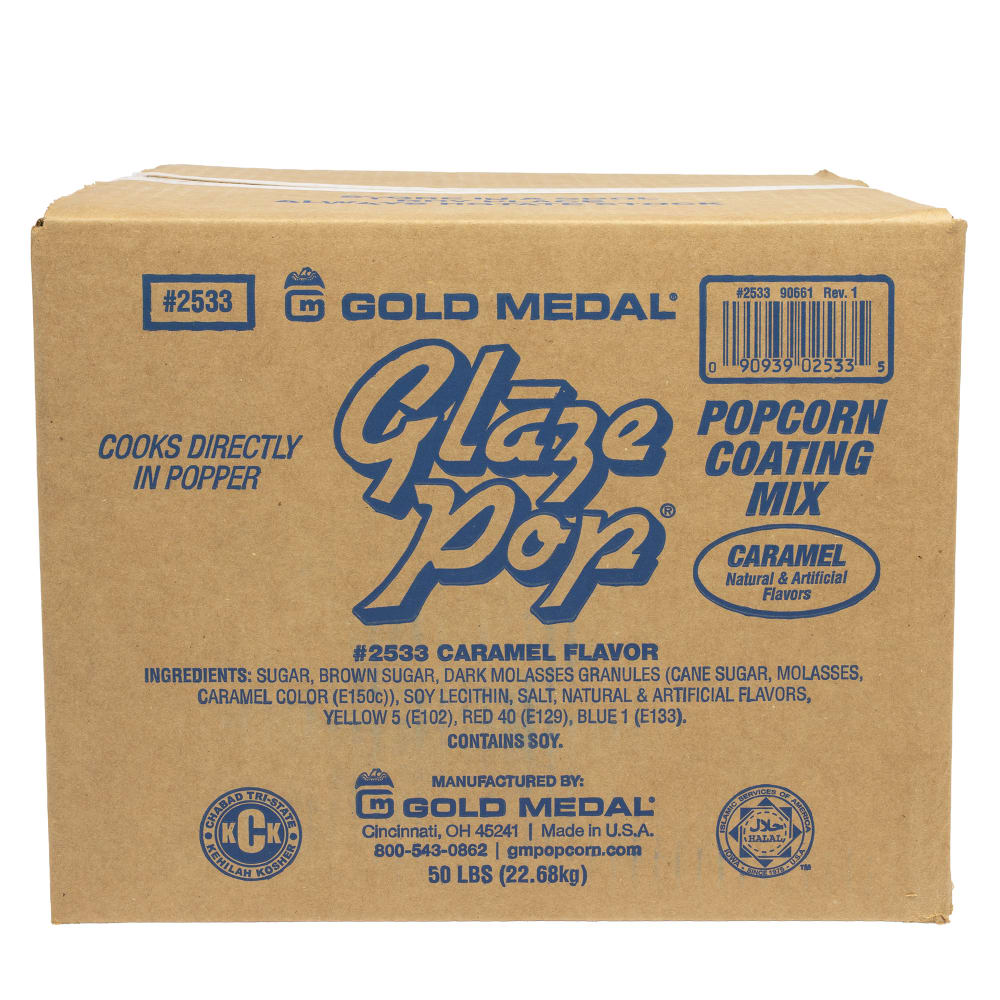 231-2533 50 lb Caramel Glaze Pop Popcorn Coating