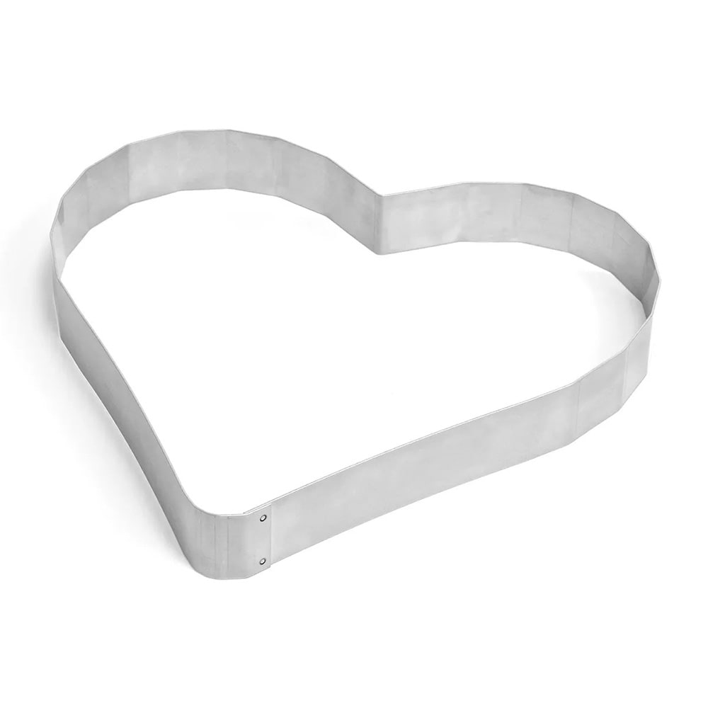 322-RNG15203 Heart Shaped Pastry Mold - 12" x 12", Stainless Steel